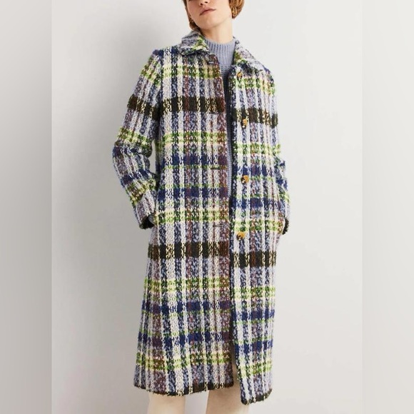 Boden textured tweed wool button down coat - Picture 2 of 7